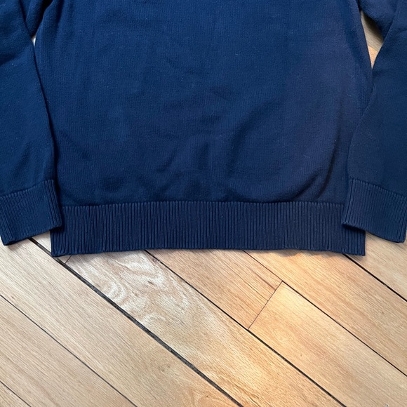 Men’s Banana Republic Quarter-Button Navy Pullover Sweater - Picture 4 of 8